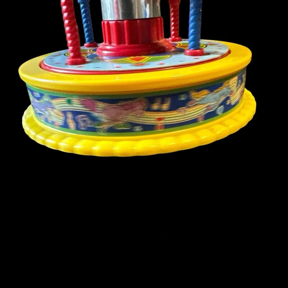 Vintage 1991 Redbox Wind Up Horse Carousel Plays Music And Spins 10.5